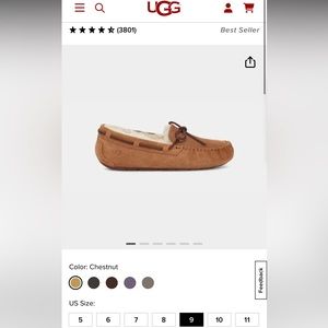 Never worn, NEW UGG Dakota color Chestnut- size 9